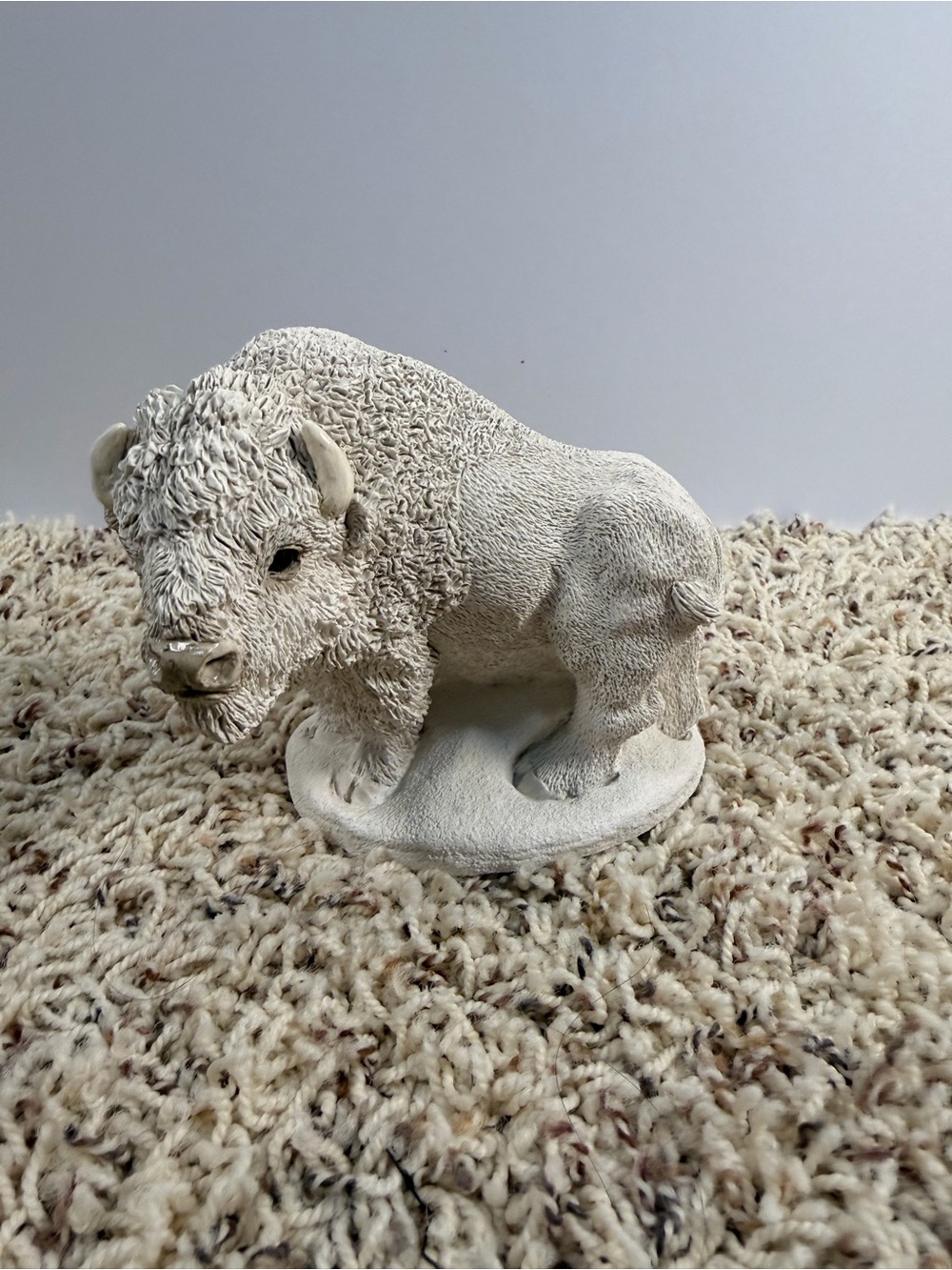 Vintage Stone Critters White Buffalo Bison Figurine SC-459